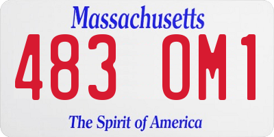 MA license plate 483OM1