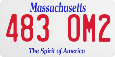 MA license plate 483OM2