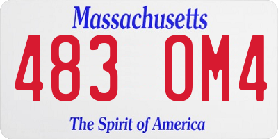 MA license plate 483OM4