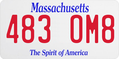 MA license plate 483OM8