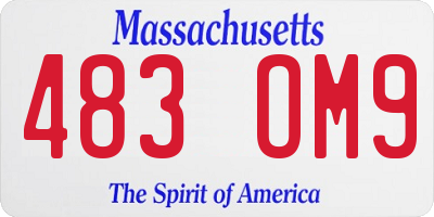 MA license plate 483OM9