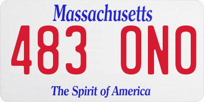 MA license plate 483ON0