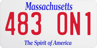 MA license plate 483ON1