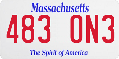 MA license plate 483ON3
