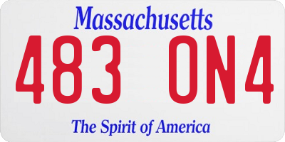 MA license plate 483ON4