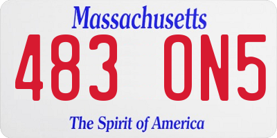MA license plate 483ON5