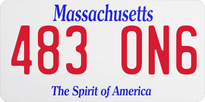 MA license plate 483ON6