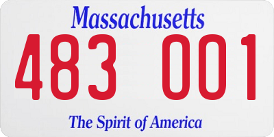 MA license plate 483OO1