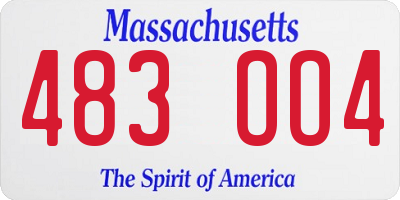 MA license plate 483OO4