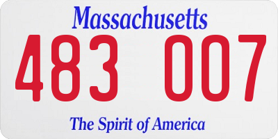 MA license plate 483OO7
