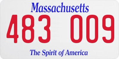 MA license plate 483OO9