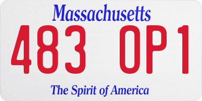 MA license plate 483OP1