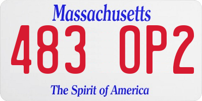 MA license plate 483OP2