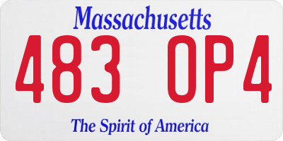 MA license plate 483OP4