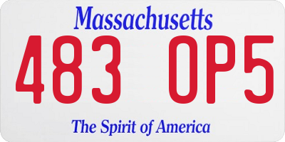 MA license plate 483OP5