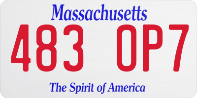 MA license plate 483OP7