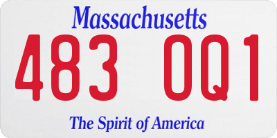 MA license plate 483OQ1