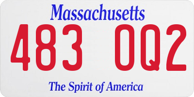 MA license plate 483OQ2