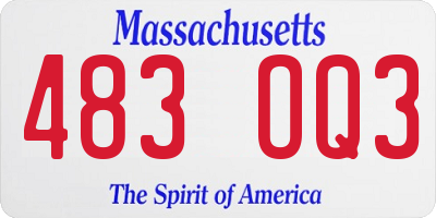 MA license plate 483OQ3