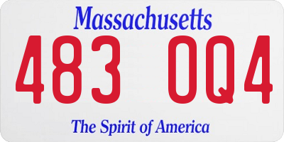 MA license plate 483OQ4