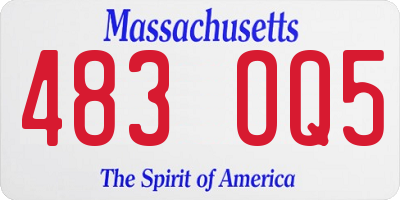 MA license plate 483OQ5