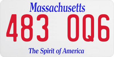 MA license plate 483OQ6