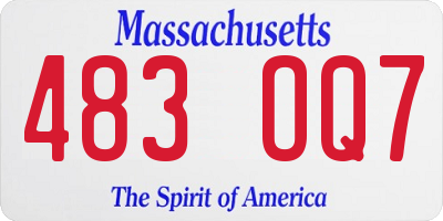 MA license plate 483OQ7