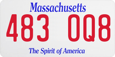 MA license plate 483OQ8