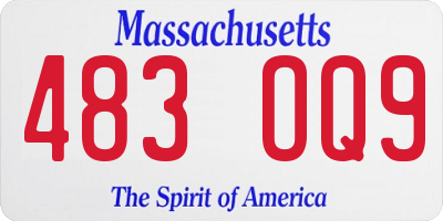 MA license plate 483OQ9