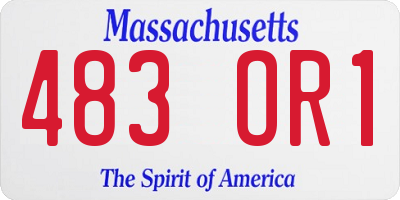 MA license plate 483OR1