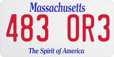 MA license plate 483OR3