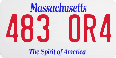 MA license plate 483OR4