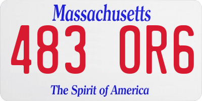 MA license plate 483OR6