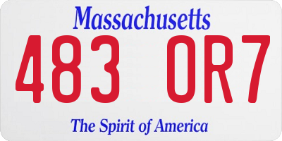 MA license plate 483OR7