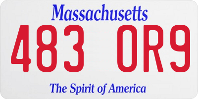 MA license plate 483OR9