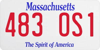MA license plate 483OS1