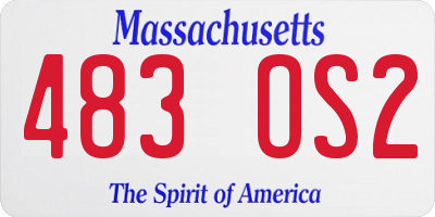 MA license plate 483OS2