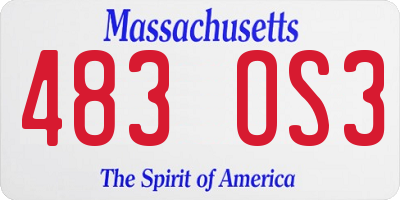 MA license plate 483OS3