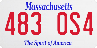 MA license plate 483OS4