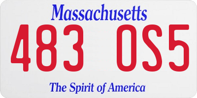 MA license plate 483OS5