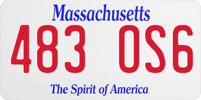 MA license plate 483OS6