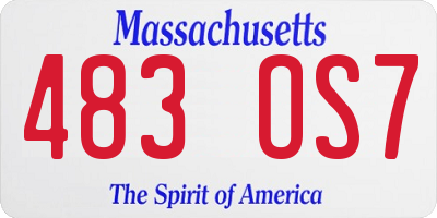 MA license plate 483OS7