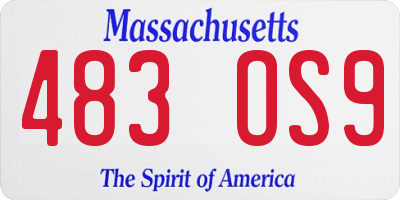 MA license plate 483OS9