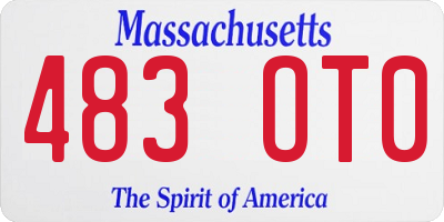 MA license plate 483OT0
