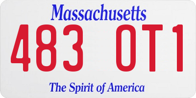 MA license plate 483OT1