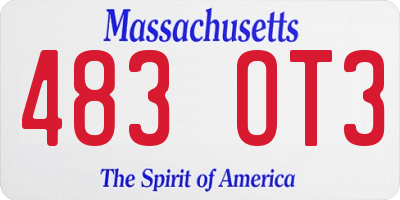 MA license plate 483OT3