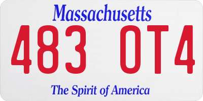MA license plate 483OT4