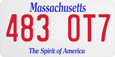 MA license plate 483OT7