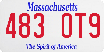 MA license plate 483OT9