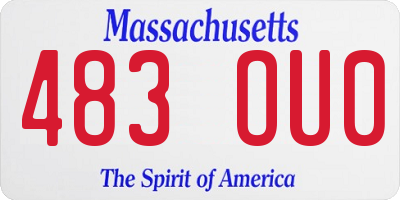 MA license plate 483OU0